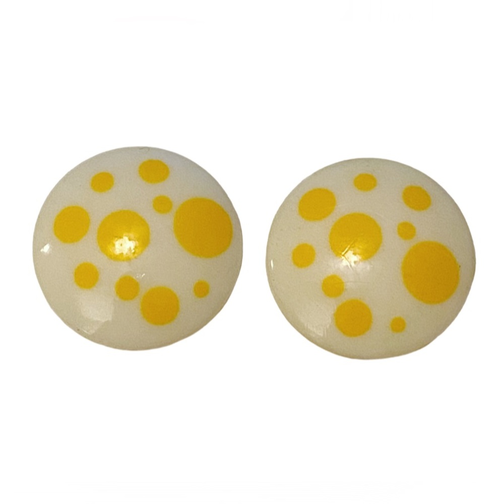 Vintage Yellow Polka Dot Earrings